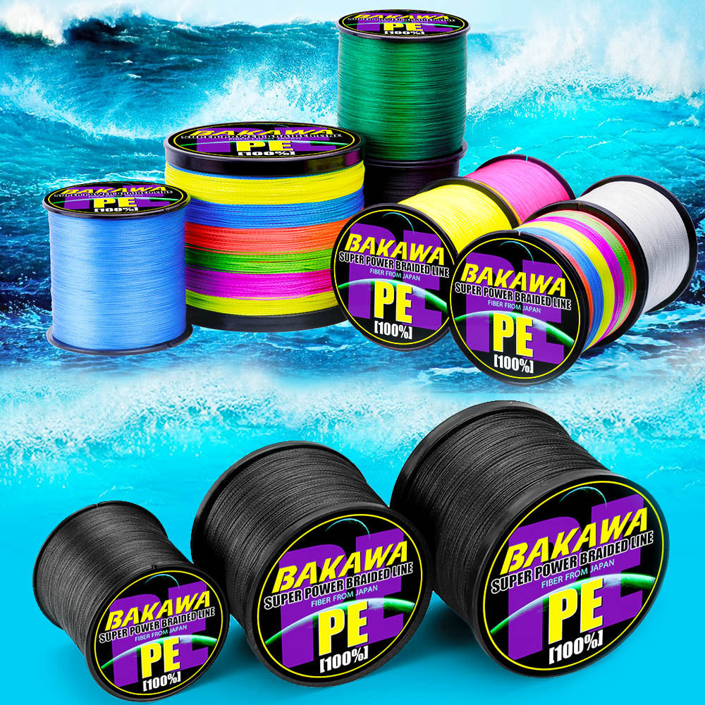 BAKAWA SuperPower 1000 4 Strand 18LB 80LB PE Braided Fishin