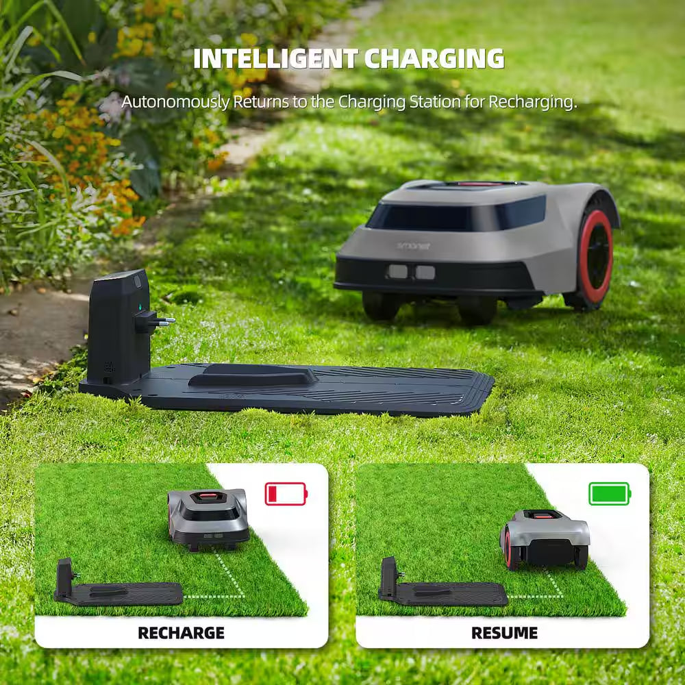 8 In. Robot Lawn Mower - Automatic Lawnmower Battery Powered APP Control, Smart Path Planning, up to 1/4 Acre