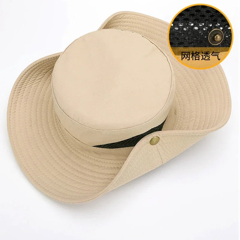 Summer Man Fisherman Hat Fishing Bucket Hat Anti-Uv Panama Outdoor Sun Protection Hats for Women Boonie Hat