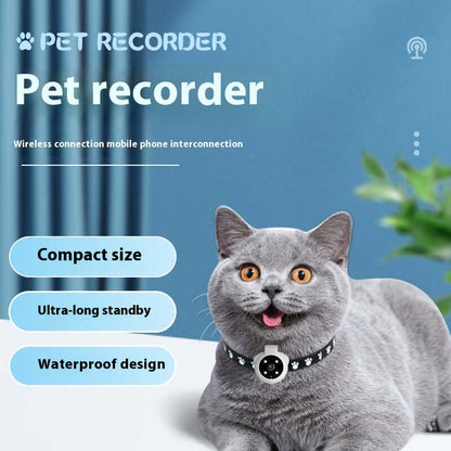 Pets Recorder Pet Tracker Collar Dogs and Cats Viewing Angle Motion Recording Camera Action Camera with Video Records Cat Collars Camera Sport Pet Products