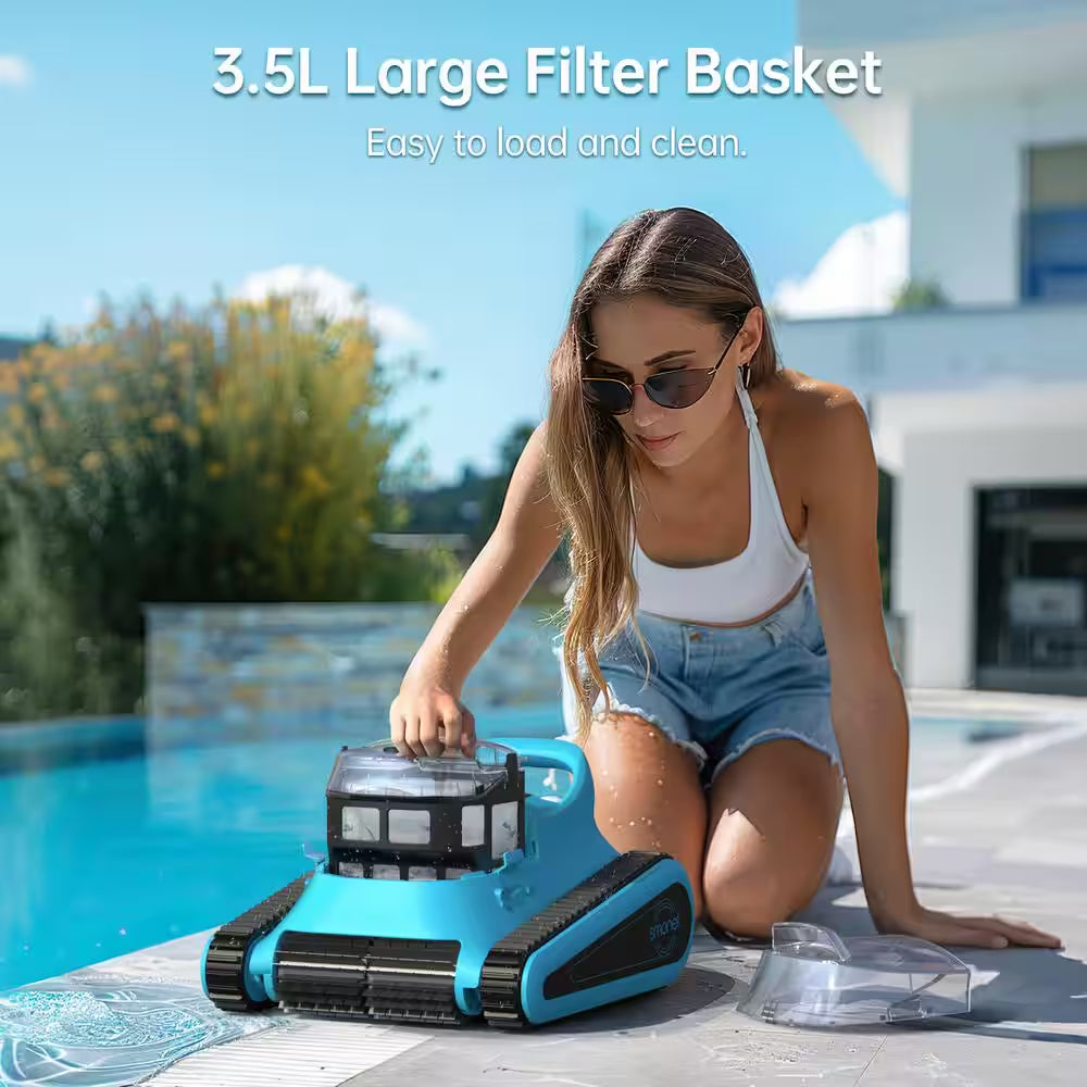 Robotic Pool Cleaner, Cordless Pool Vacuum Robot for above Ground and Inground Pools Wall Floor Waterline Cleaning