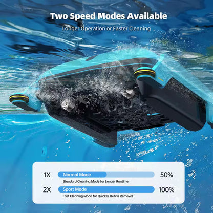 Robotic Pool Skimmer Cleaner- Automatic Solar Powered Cordless Robot Pool Cleaner for Swimming Pool Surface