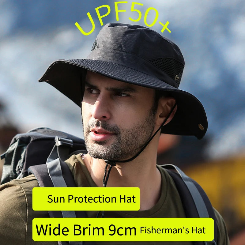 Summer Man Fisherman Hat Fishing Bucket Hat Anti-Uv Panama Outdoor Sun Protection Hats for Women Boonie Hat