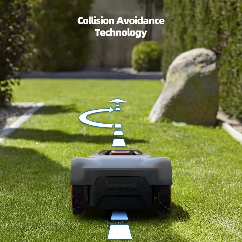 8 In. Robot Lawn Mower - Automatic Lawnmower Battery Powered APP Control, Smart Path Planning, up to 1/4 Acre