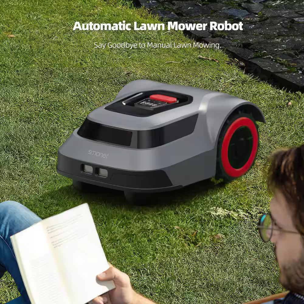 8 In. Robot Lawn Mower - Automatic Lawnmower Battery Powered APP Control, Smart Path Planning, up to 1/4 Acre