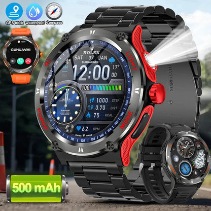 HUAWEI Xiaomi Outdoor Sport Smart Watch Men GPS Fitness Compass LED Flashlight 3ATM Waterproof BT5.3 Call Smartwatch