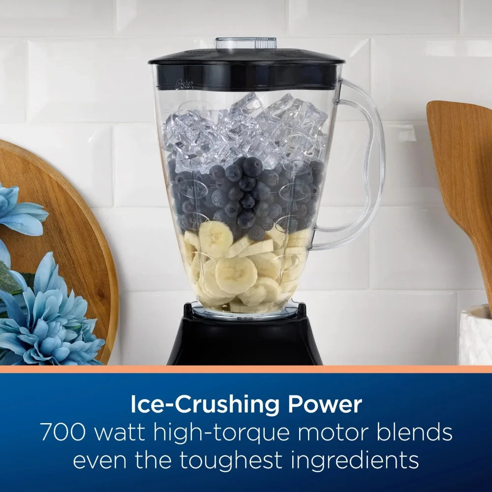 Classic 3-Speed Countertop Blender,  Dishwasher-Safe, Stainless Steel Blade Smoothie, Black