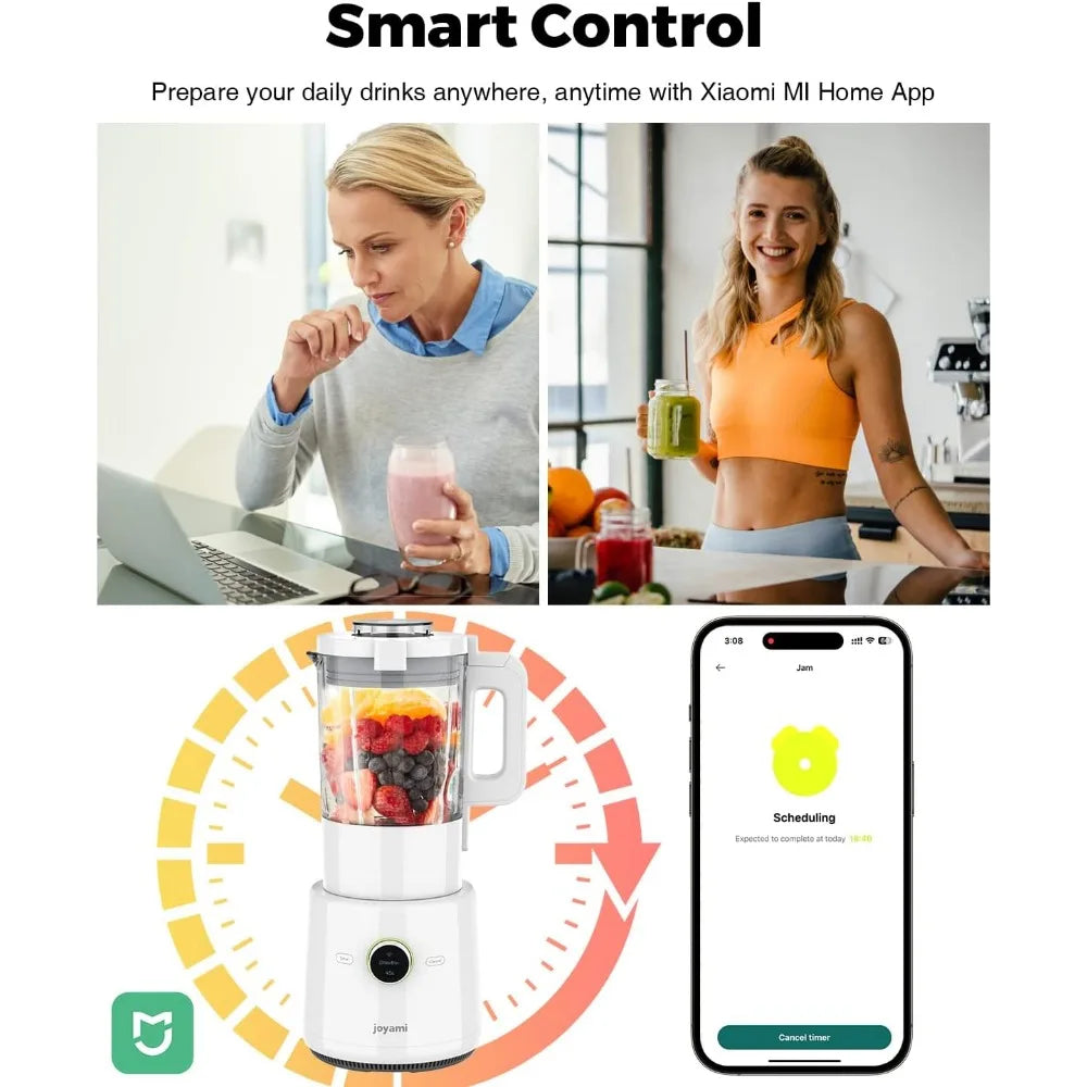 Countertop Food Blender, Hot Soup Maker, Mijia App Control, Adjustable 9-Speed, Pulse - Blending, Crushing, Mixing,