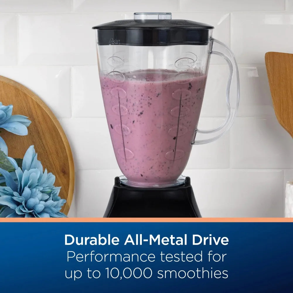 Classic 3-Speed Countertop Blender,  Dishwasher-Safe, Stainless Steel Blade Smoothie, Black