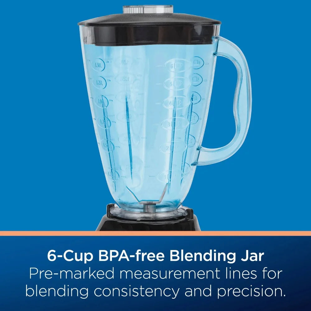 Classic 3-Speed Countertop Blender,  Dishwasher-Safe, Stainless Steel Blade Smoothie, Black