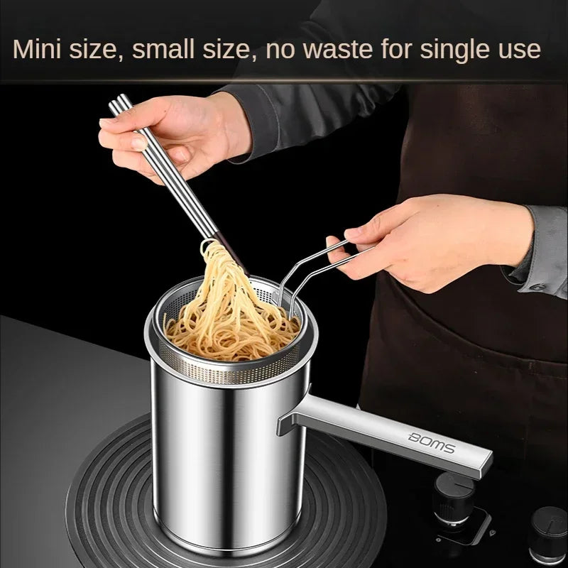 Stainless Steel Multifunction Pot With Lid Deep Fryer With Basket strainer French Fries Soup Noodle Induction Cooker Gas Kitchen