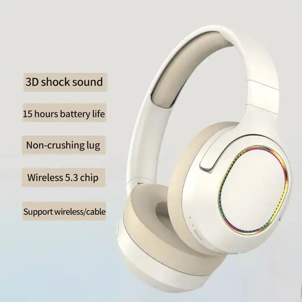 P2963 Wireless Headsets Over-Ear Stereo Earphones With Folding Head Band Buttons Control Headphone For Phone Computer Laptop