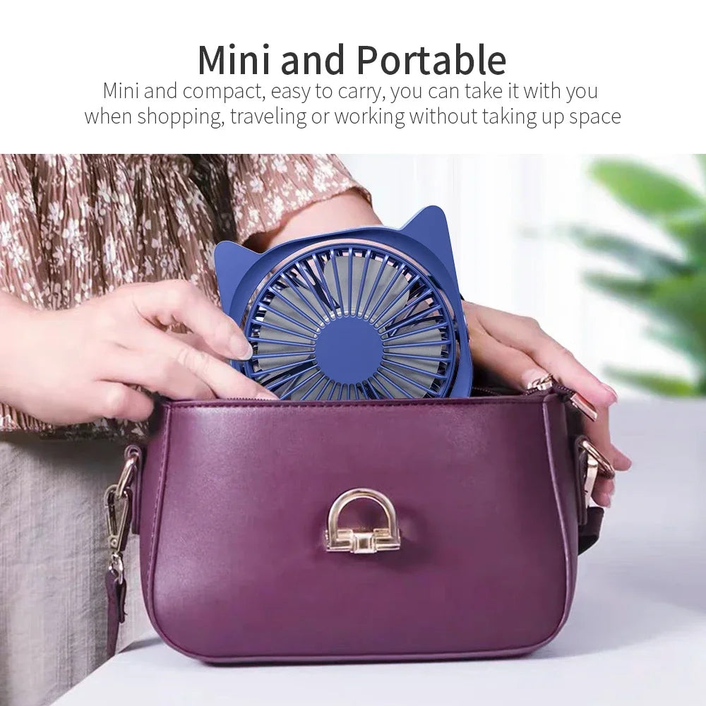 Mini USB Fan Table Small Fan Electronic Summer USB Smart Gadgets Portable Cool Gadgets Silent Rechargeable For Office Home