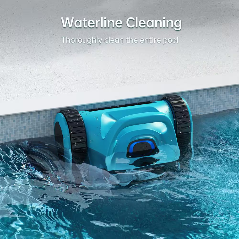 Robotic Pool Cleaner, Cordless Pool Vacuum Robot for above Ground and Inground Pools Wall Floor Waterline Cleaning